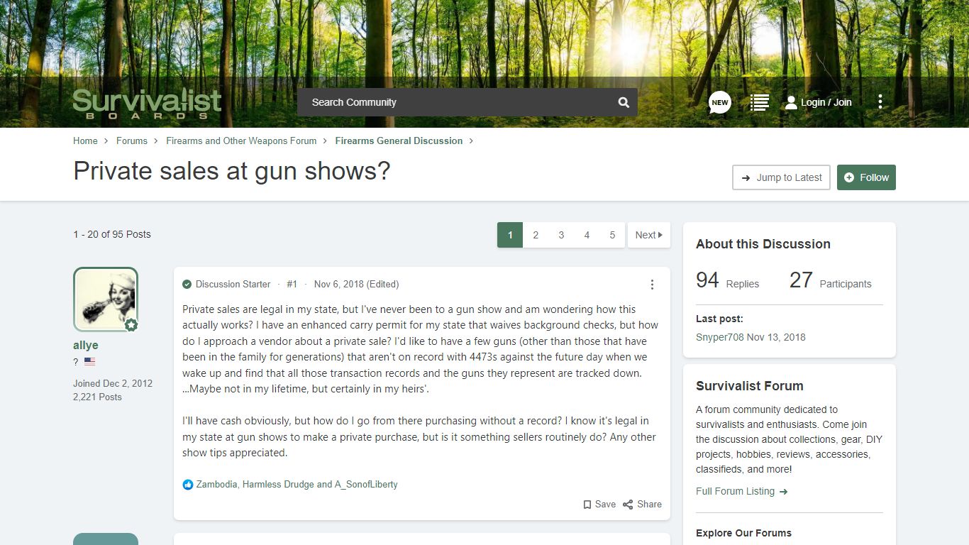 Private sales at gun shows? | Survivalist Forum